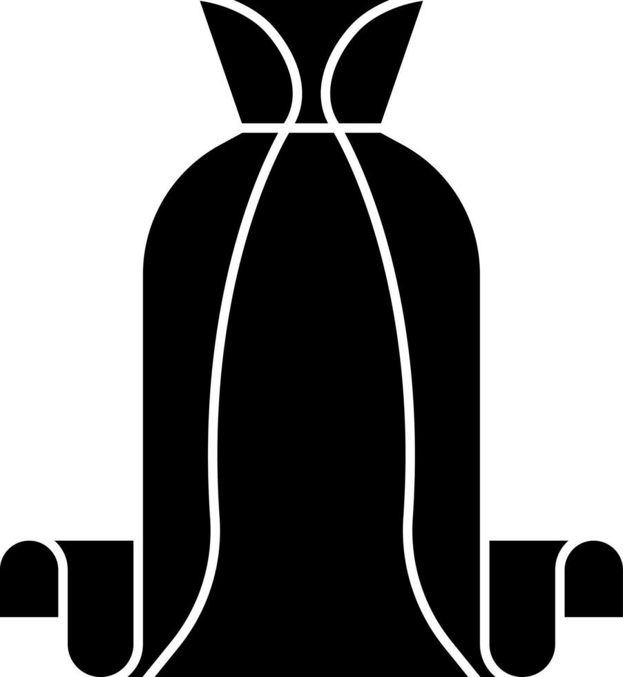 Illustration of Black and White Long Neck Cape Icon in Flat Style. vector