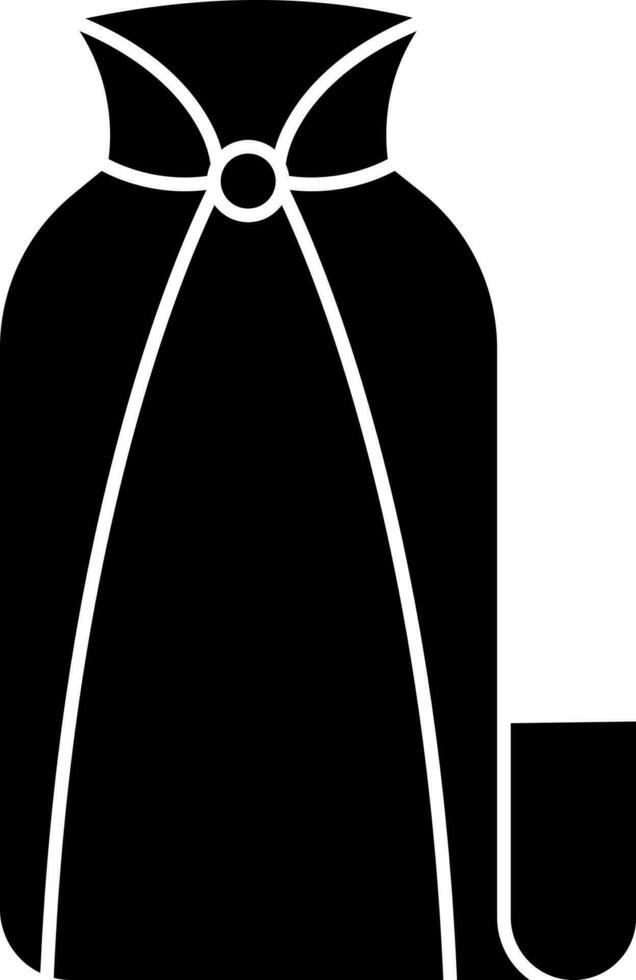 Isolated Black and White Flying Cape Icon in Flat Style. vector