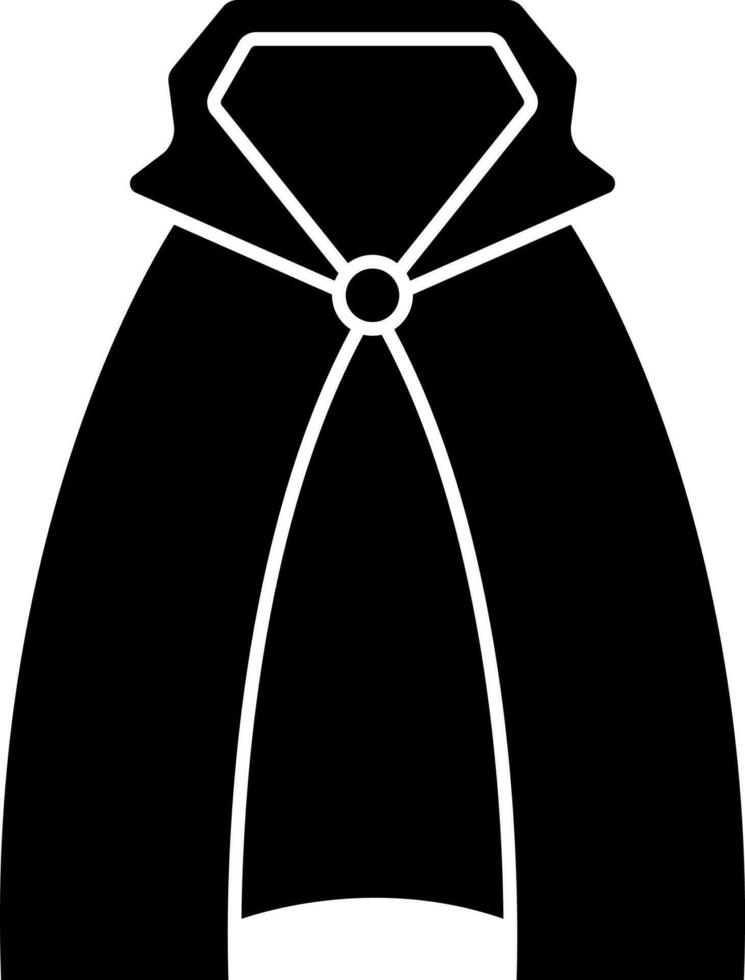 Black And White Color Cape Icon in Flat Style. vector