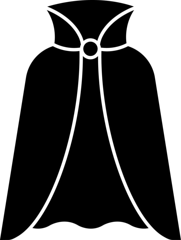 Illustration of Fancy Cape or Cloak Icon in Glyph Style. vector