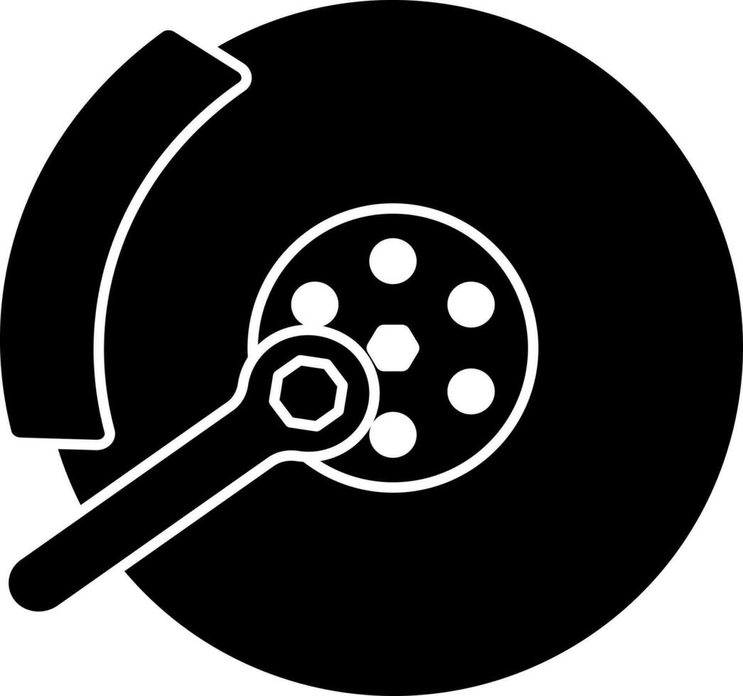 Tyre Fitting Glyph Icon Or Symbol. vector