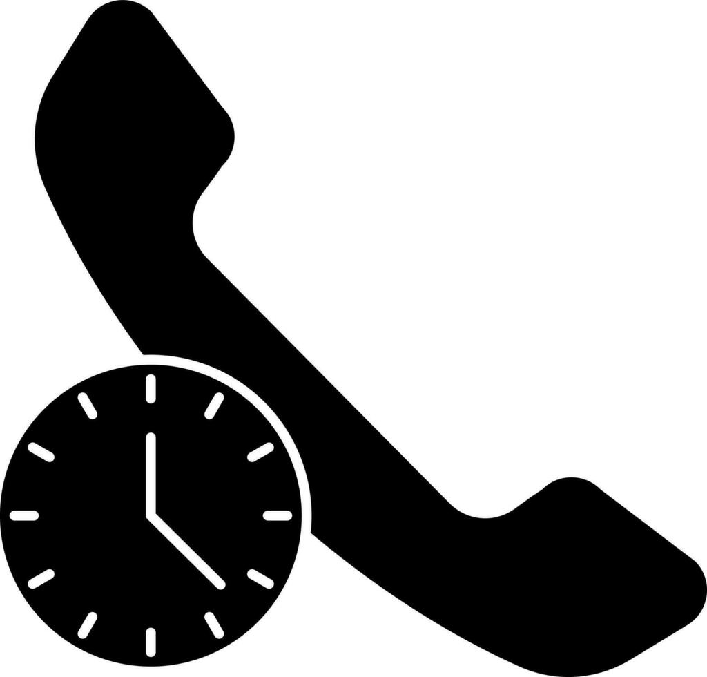 Flat Style Call Time Glyph Icon Or Symbol. vector
