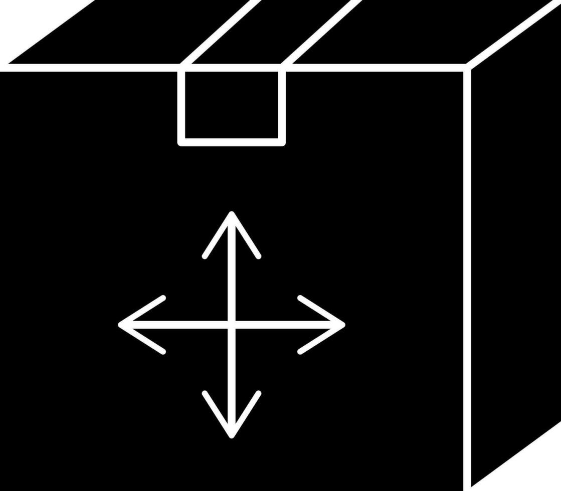 Expand Box Icon In Black and White Color. vector