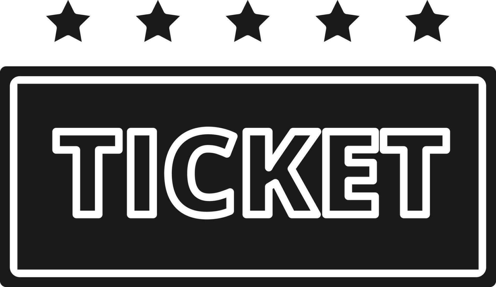 Black and White Color Ticket Icon In Flat Style. vector