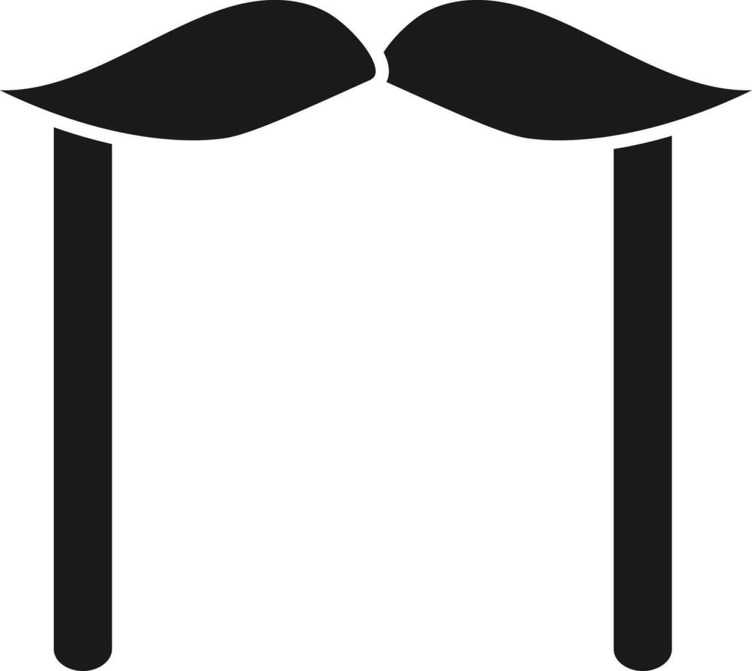 Bigote palo icono en glifo estilo. vector