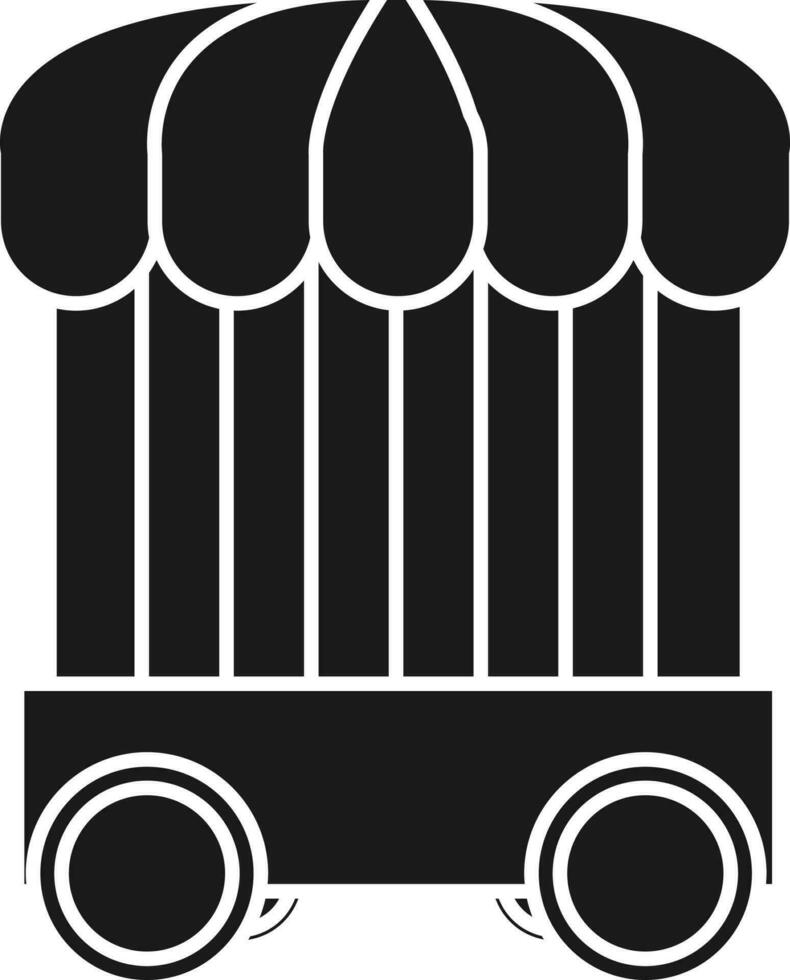 Circus Cage Icon In Black and White Color. vector