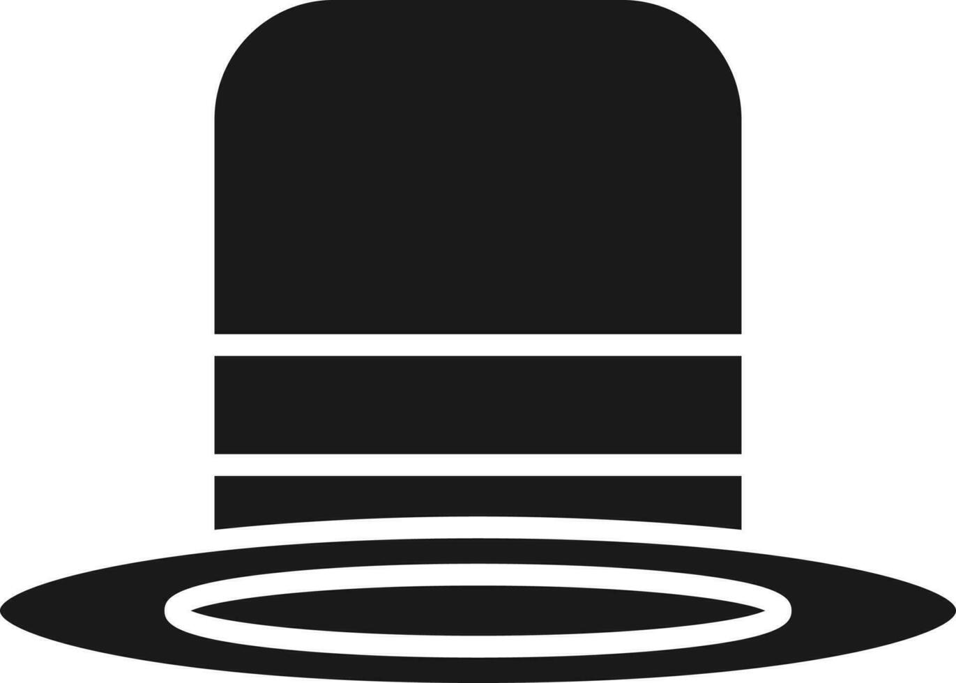 parte superior sombrero icono en negro y blanco color. vector