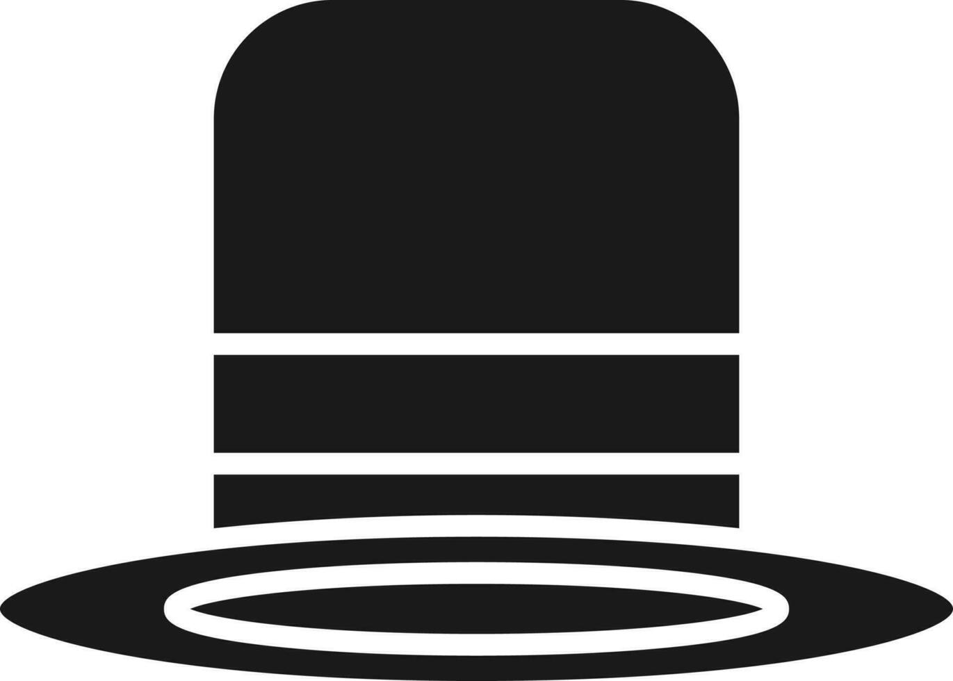 Top Hat Icon In Black and White Color. vector