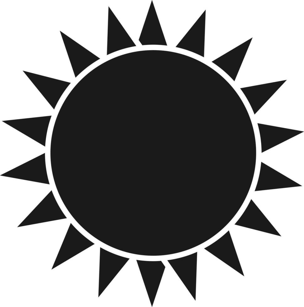 Sun Icon In Black and White Color. vector