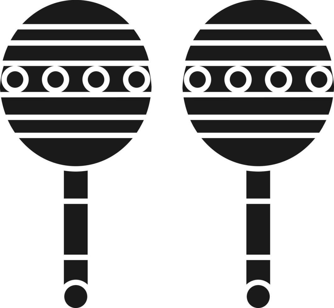 Maracas Icon In Black and White Color. vector