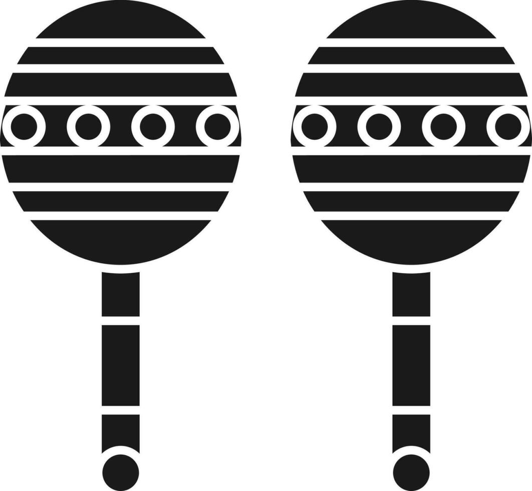 maracas icono en negro y blanco color. vector