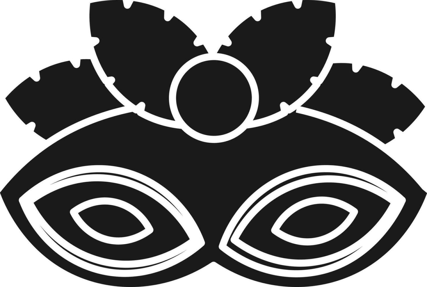 Carnival Mask Icon In Black and White Color. vector
