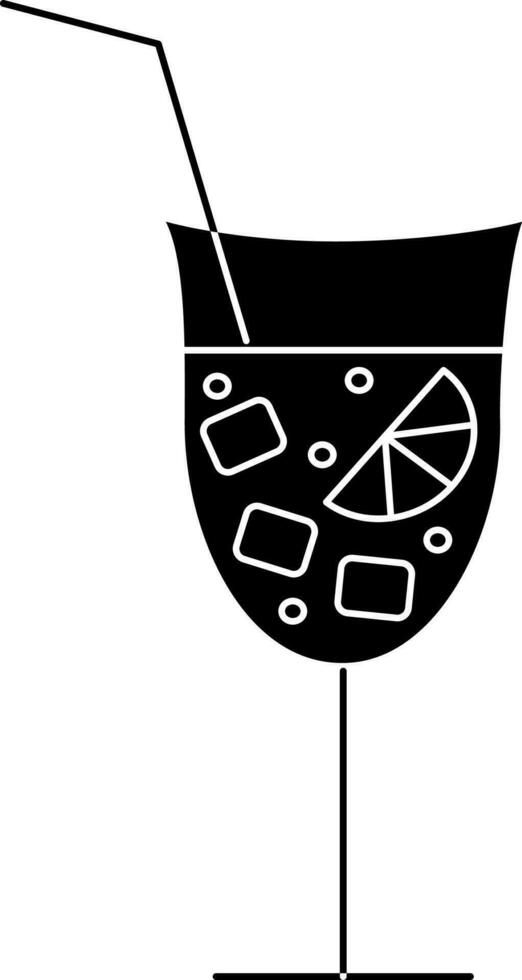 bebida vaso icono o símbolo en negro y blanco color. vector