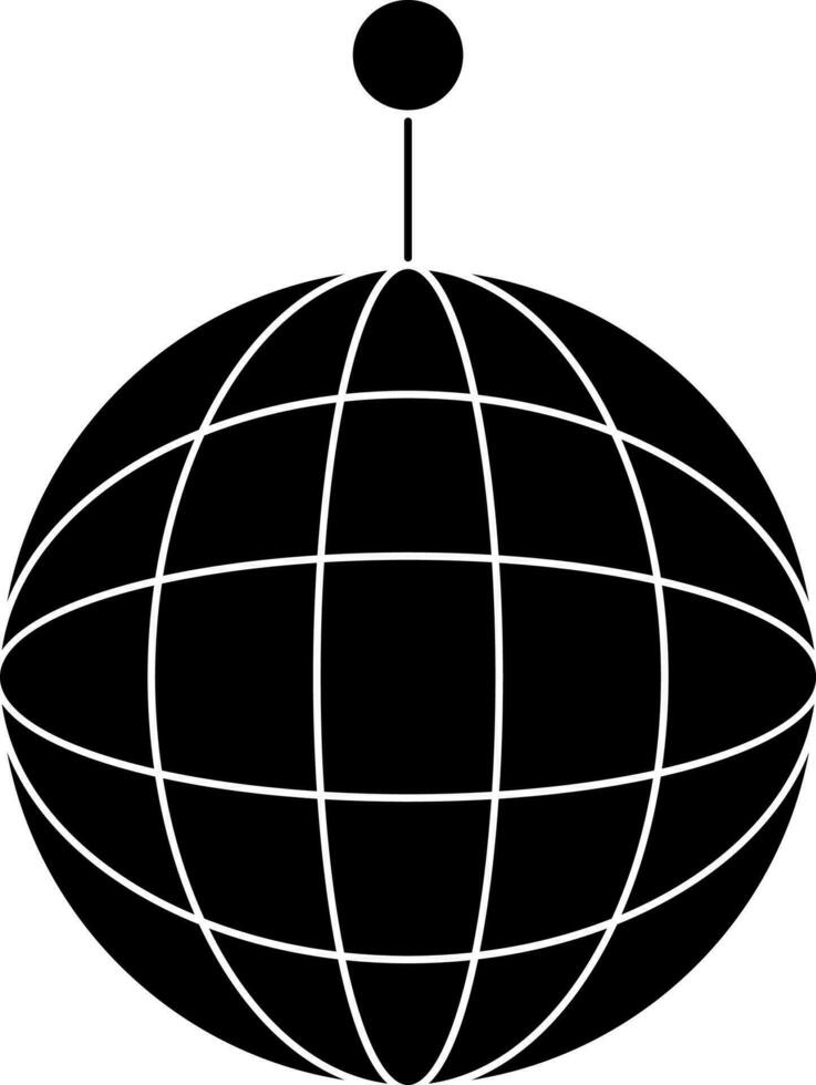 plano estilo disco pelota icono en negro y blanco color. vector