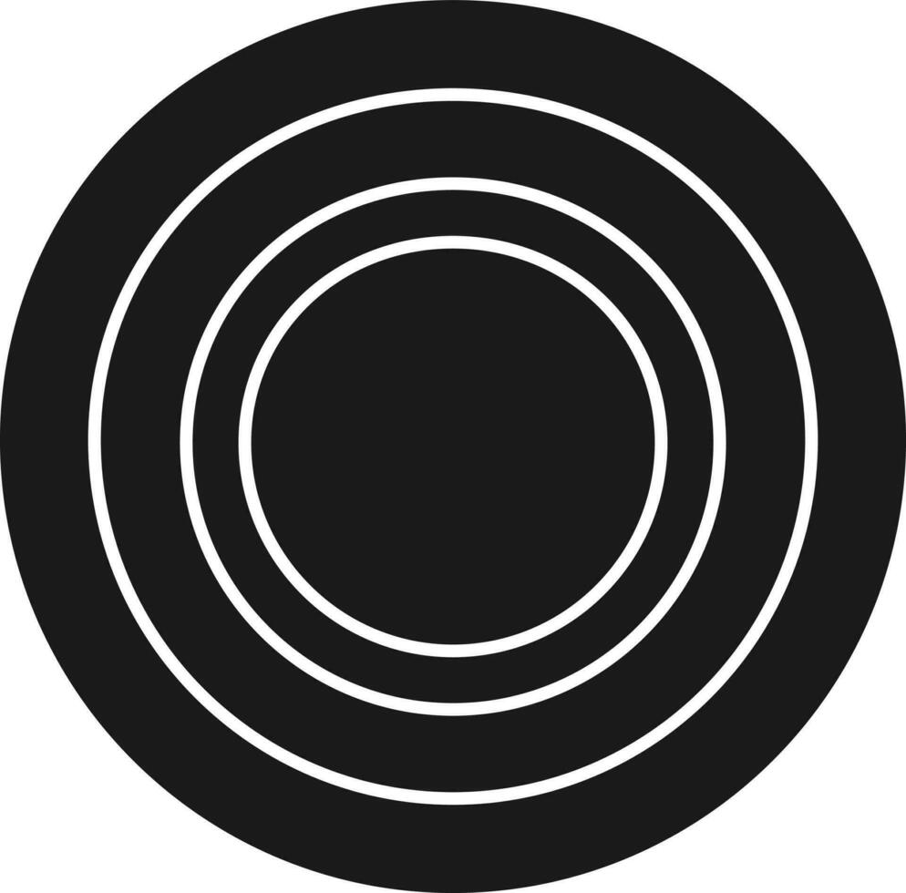 Circular Ring Icon In Black and White Color. vector