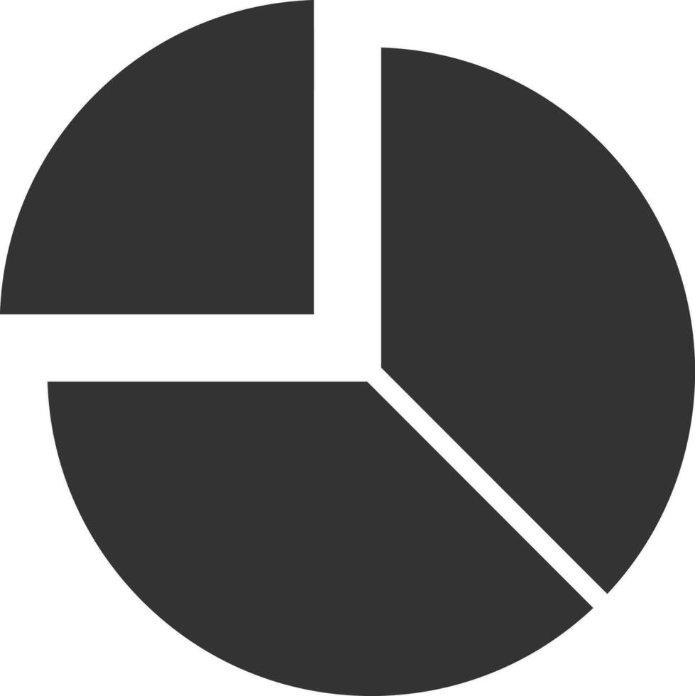 Pie Chart Icon In Glyph Style. vector