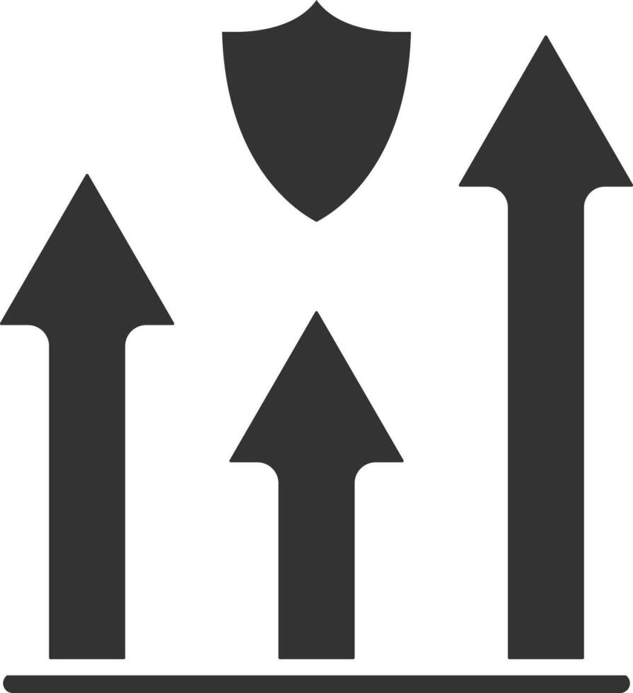 Security Chart Icon In Glyph Style. vector