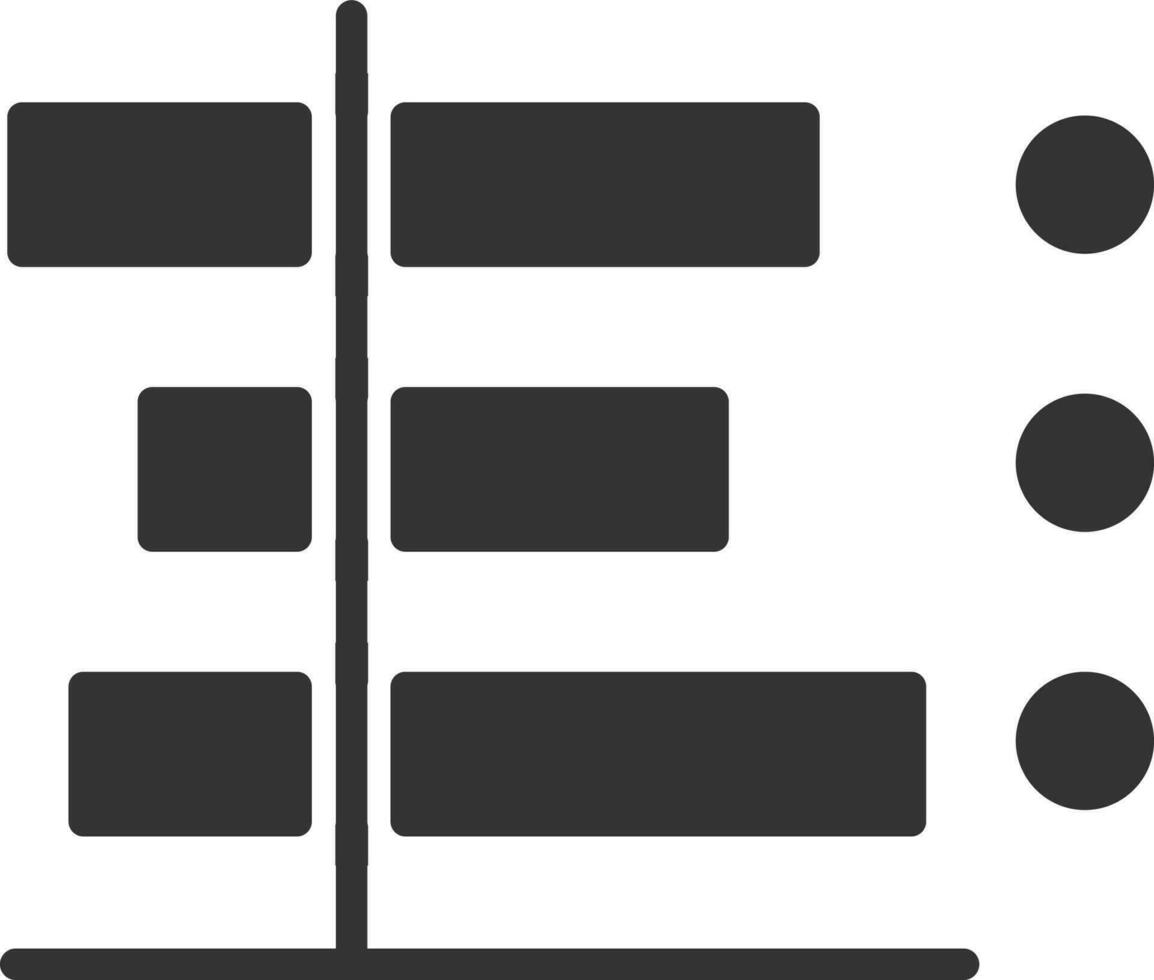 Gantt Chart Icon In Black and White Color. vector