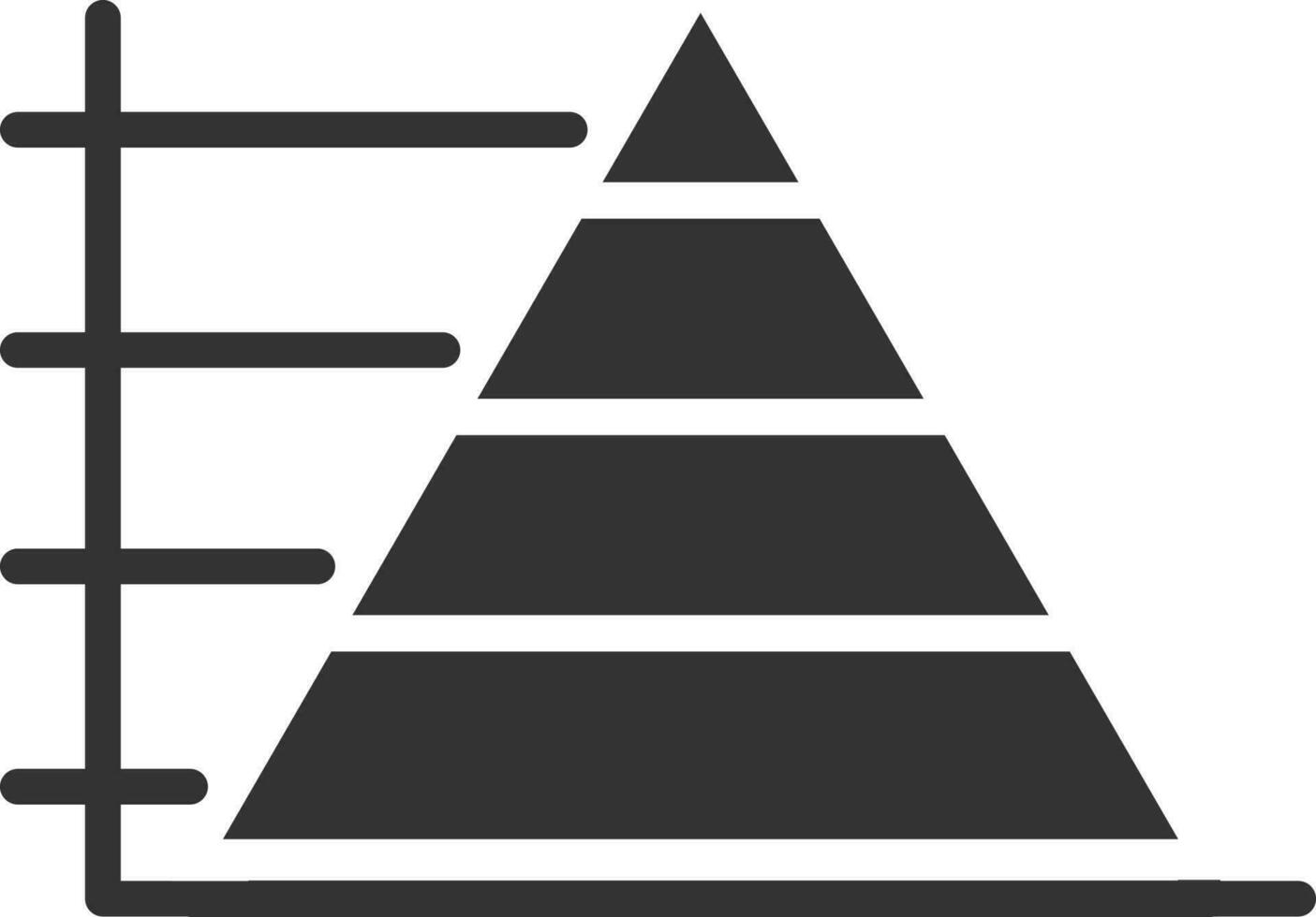 Pyramid Chart Icon In Glyph Style. vector