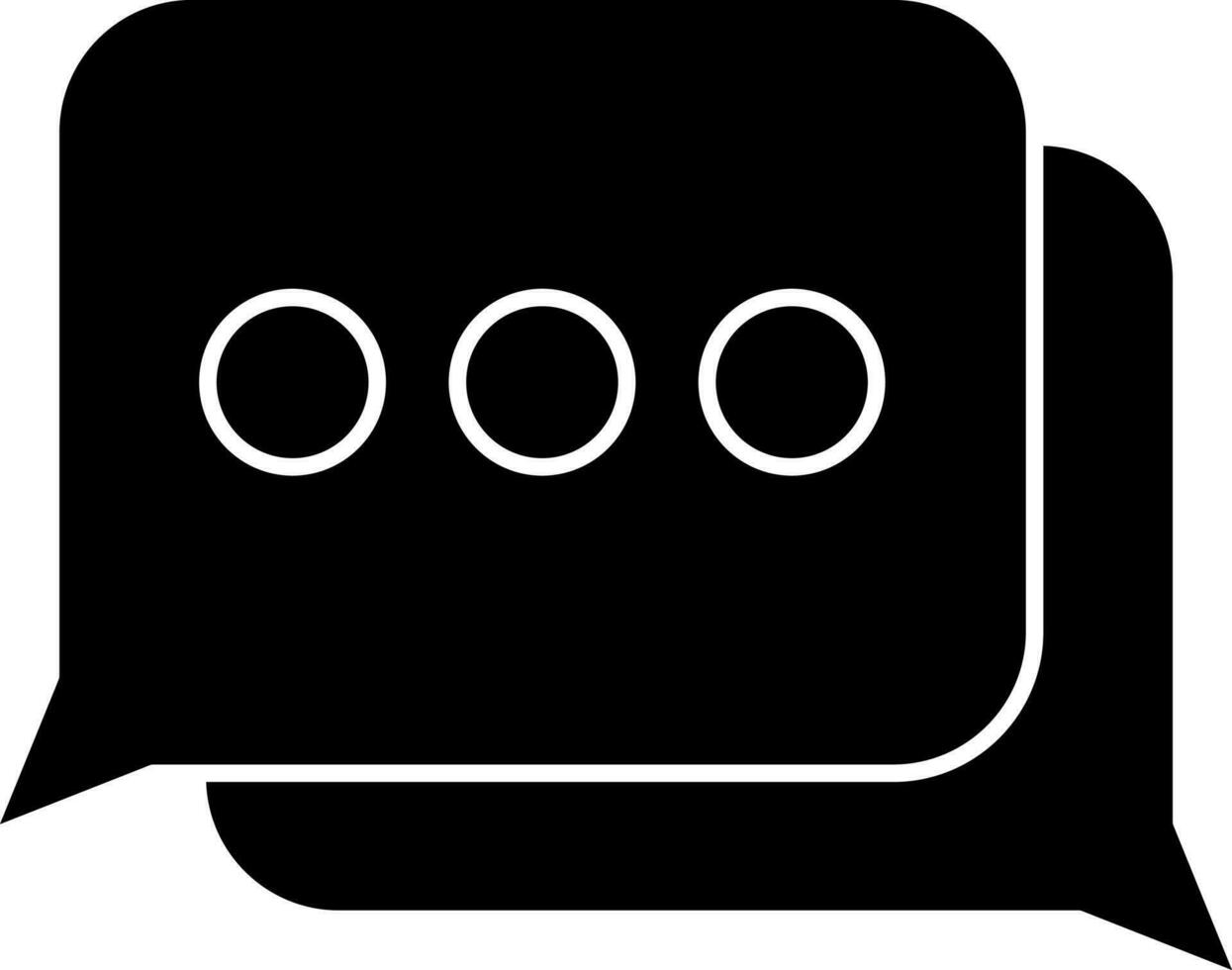 Chat Box Icon In Black And White Color. vector