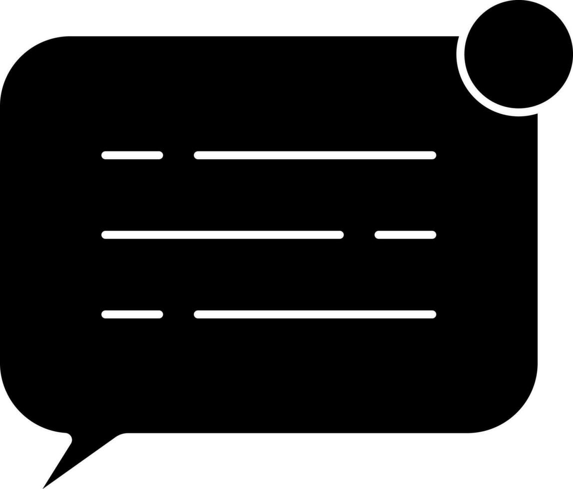 Black And White Chat Box Icon In Flat Style. vector