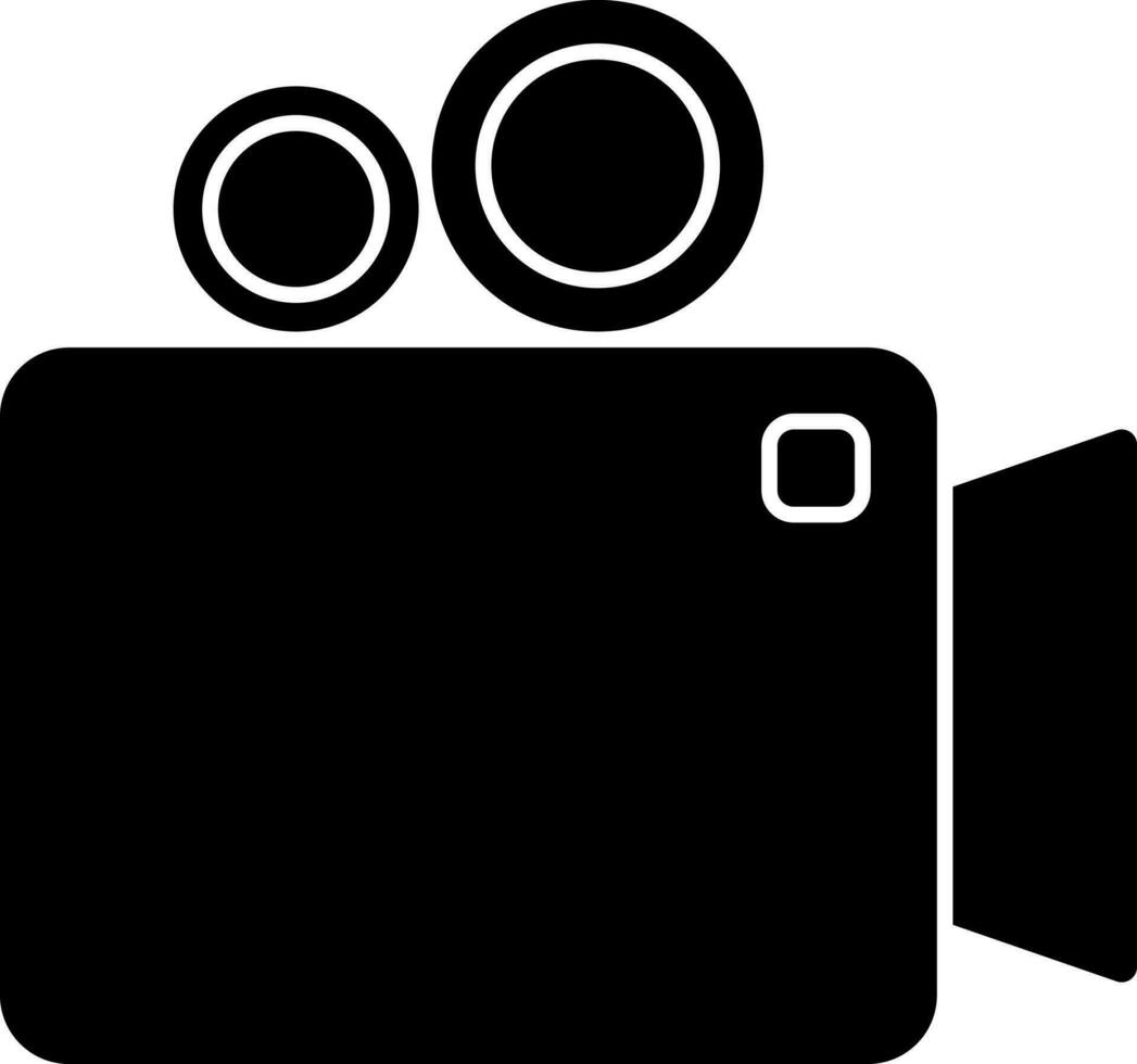 Video Camera Icon In Black And White Color. vector