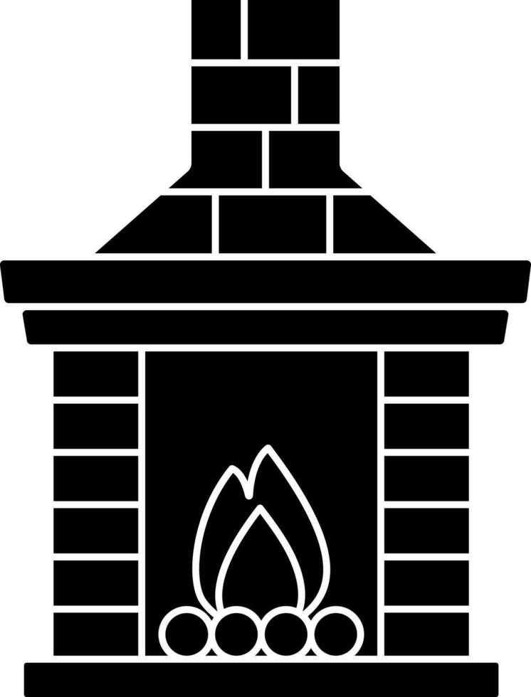 negro y blanco color Chimenea o hogar icono. vector