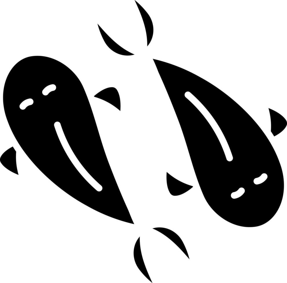 Illustration Of Fishes Icon In Black And White Color. vector