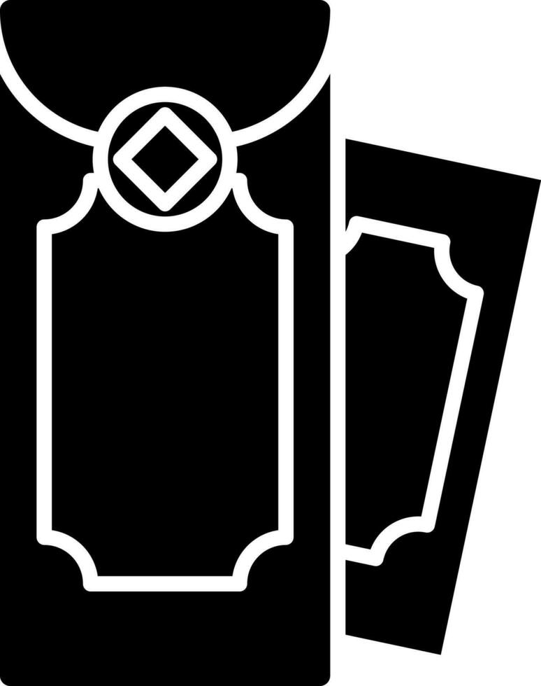 Illustration Of Chinese Envelope Icon In Glyph Style. vector