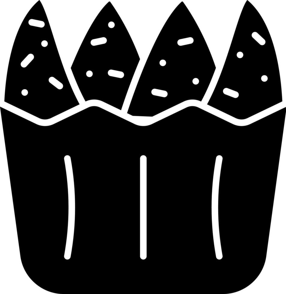 Illustration Of Bolu Kukus Cupcake Icon In Black and White Color. vector