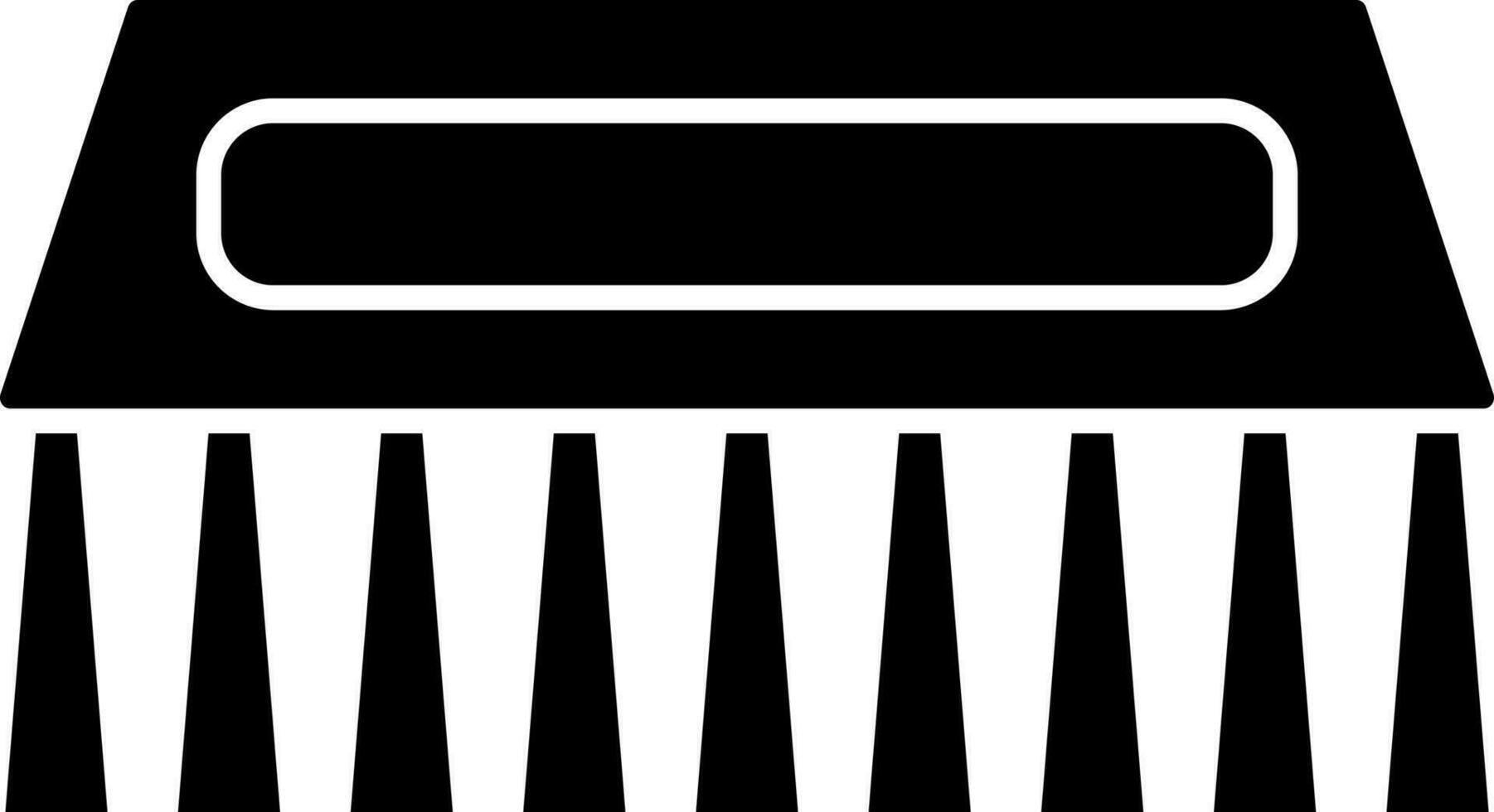 Scrub Or Cleaning Brush Icon In Black and White Color. vector