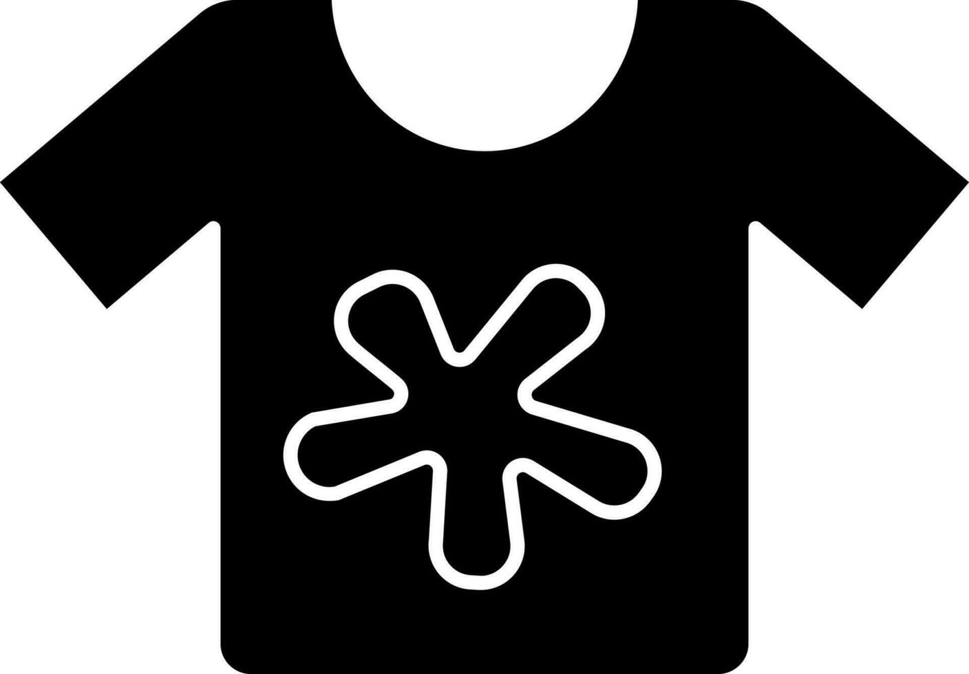 sucio camiseta icono en negro y blanco color. vector