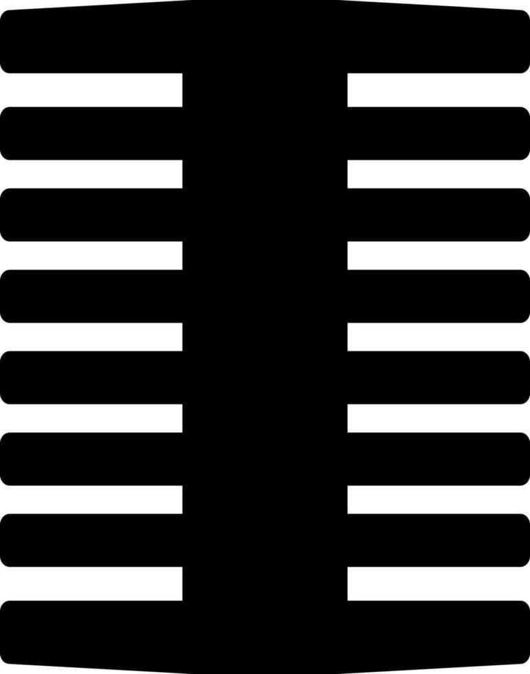 Black and White Lice Comb Icon in Flat Style. vector