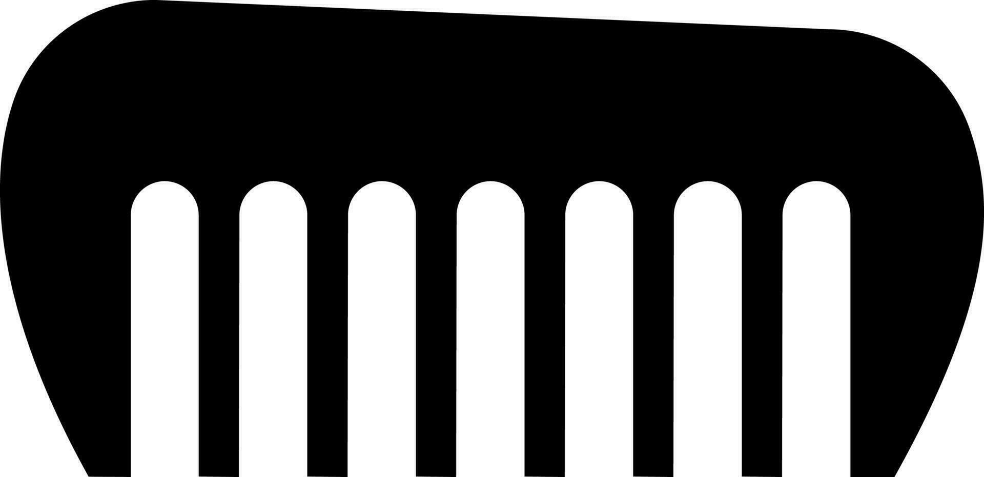 Hair Comb Glyph Icon Vector Illustration in Flat Style.
