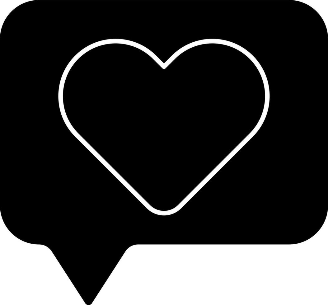 Favorite Chat Icon In Black and White Color. vector