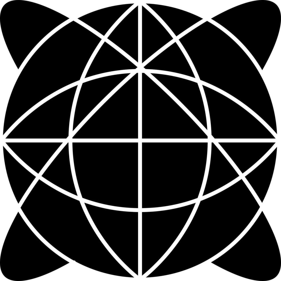 Global Communication Icon In Black and White Color. vector