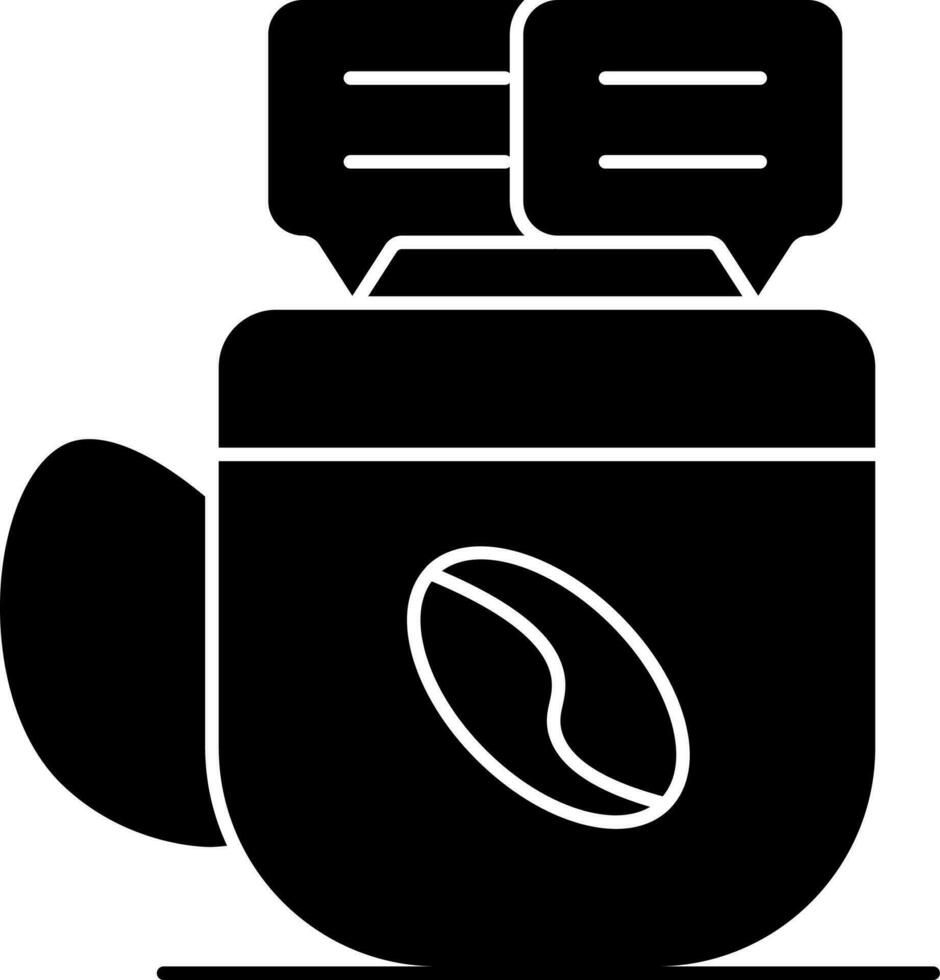 Coffee Chat Icon In Black and White Color. vector