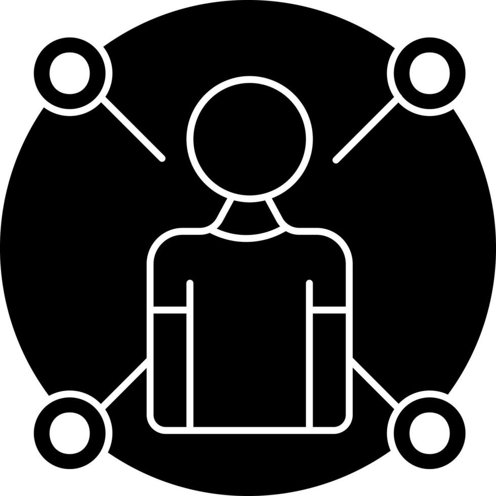 User Connection Icon In Black and White Color. vector