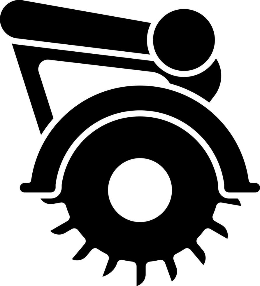 Circular Saw Icon In Glyph Style. vector