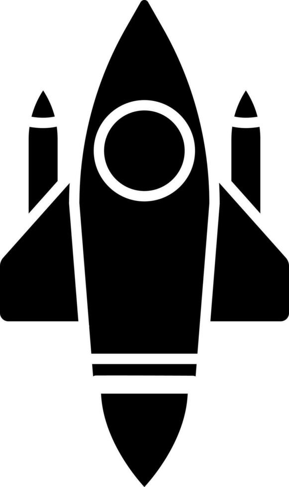 Rocket Icon In Black and White Color. vector