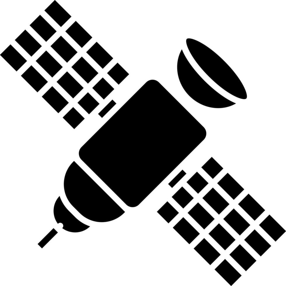 Satellite Icon In Glyph Style. vector