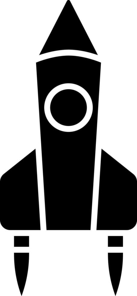 Flat Style Rocket Icon In Black and White Color. vector