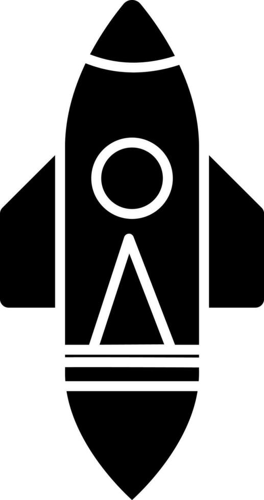 ilustración de cohete icono en negro y blanco color. vector