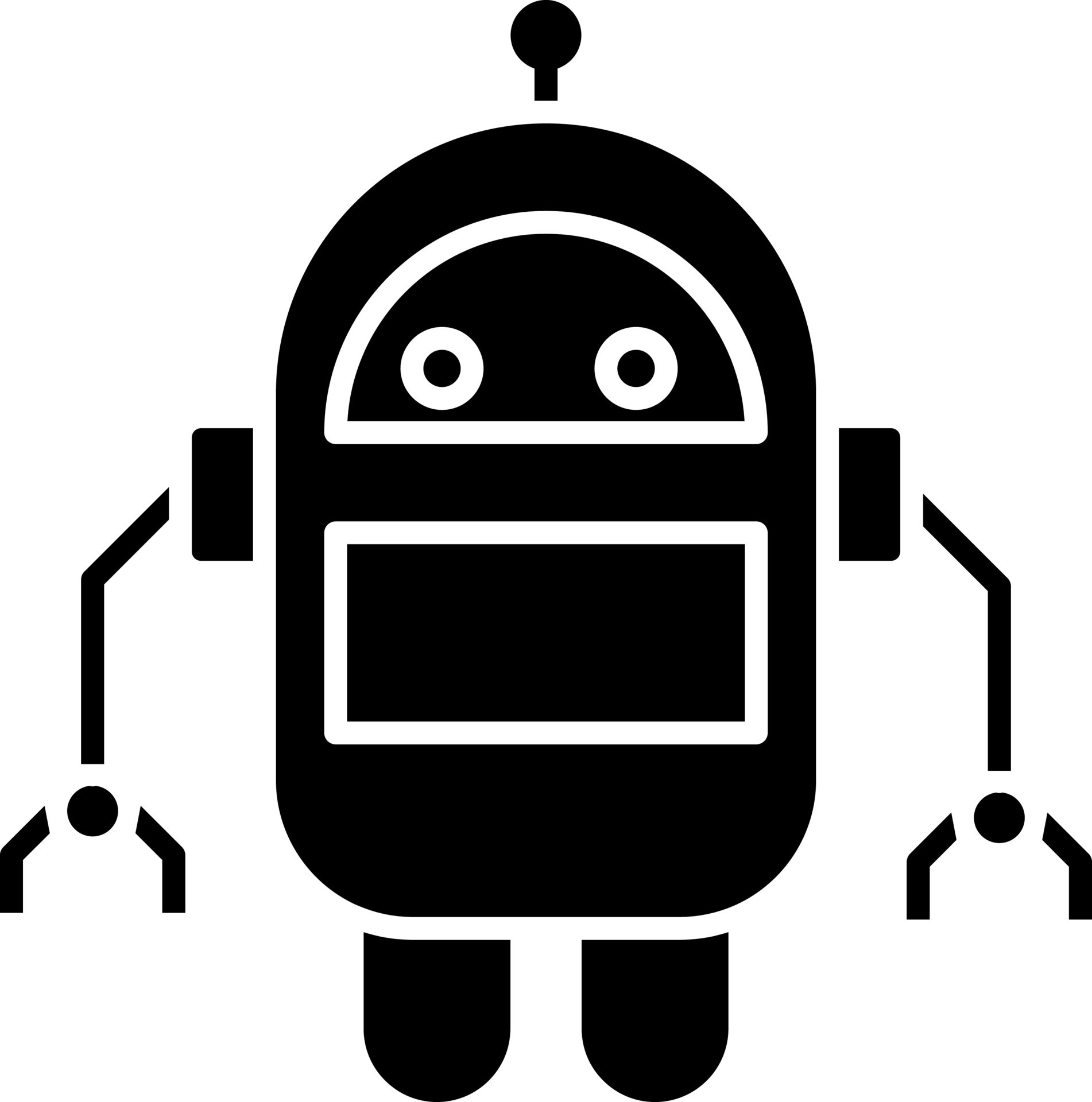 Robot Icon In Black and White Color. 24251741 Vector Art at Vecteezy
