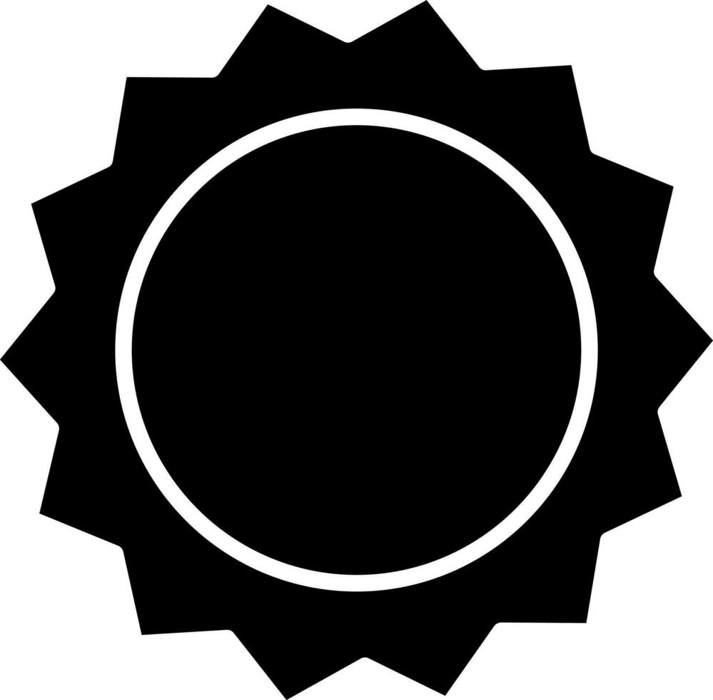 Sun Icon In Black and White Color. vector