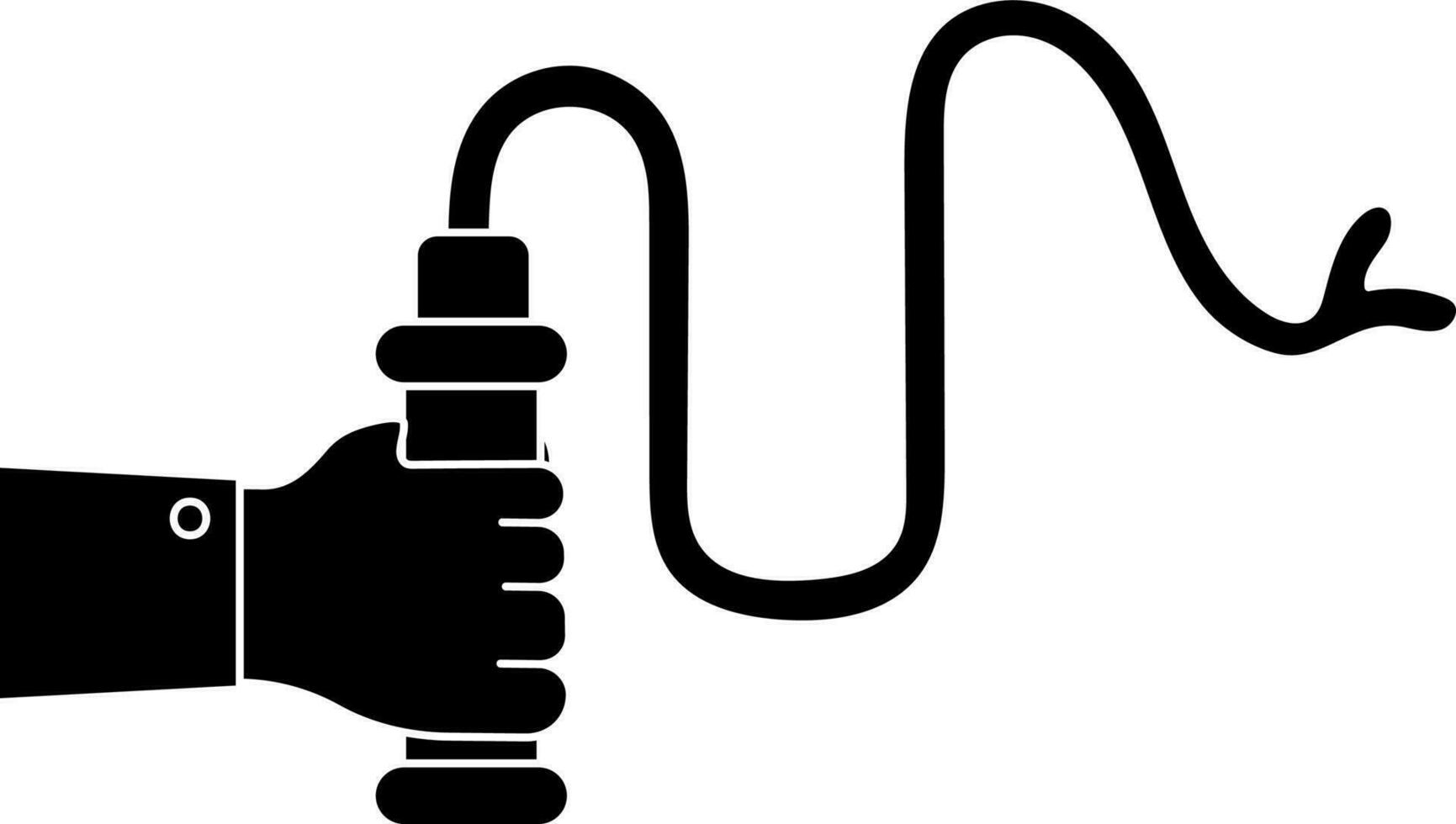 Hand Holding Whip Icon In Glyph Style. vector