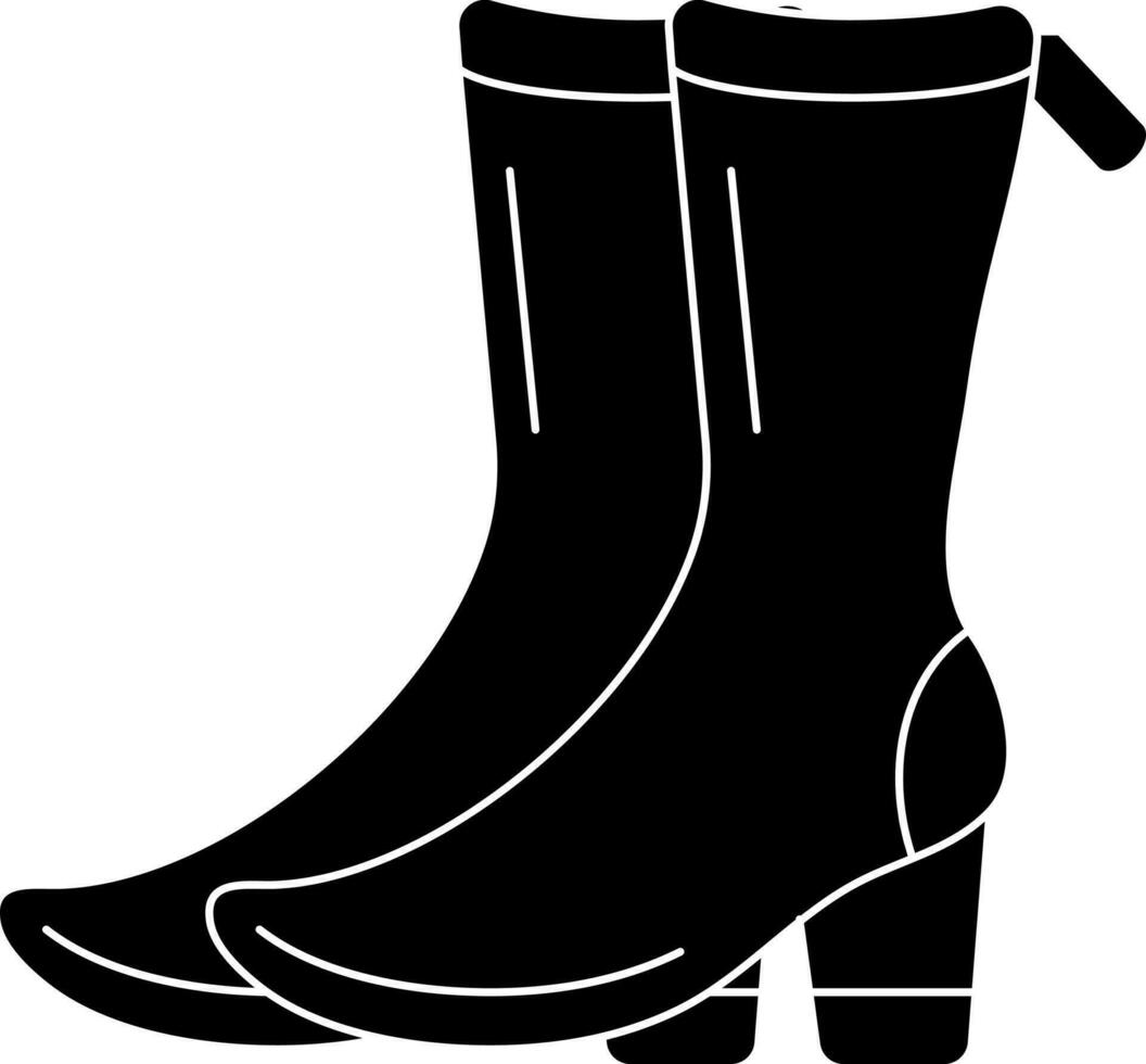 bota icono en negro y blanco color. vector