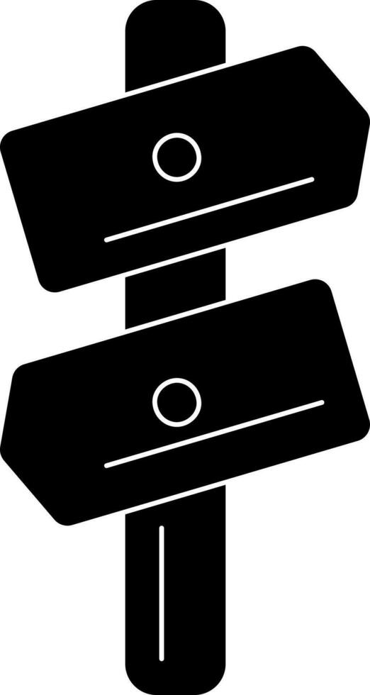 Direction Sign Board Icon In Glyph Style. vector
