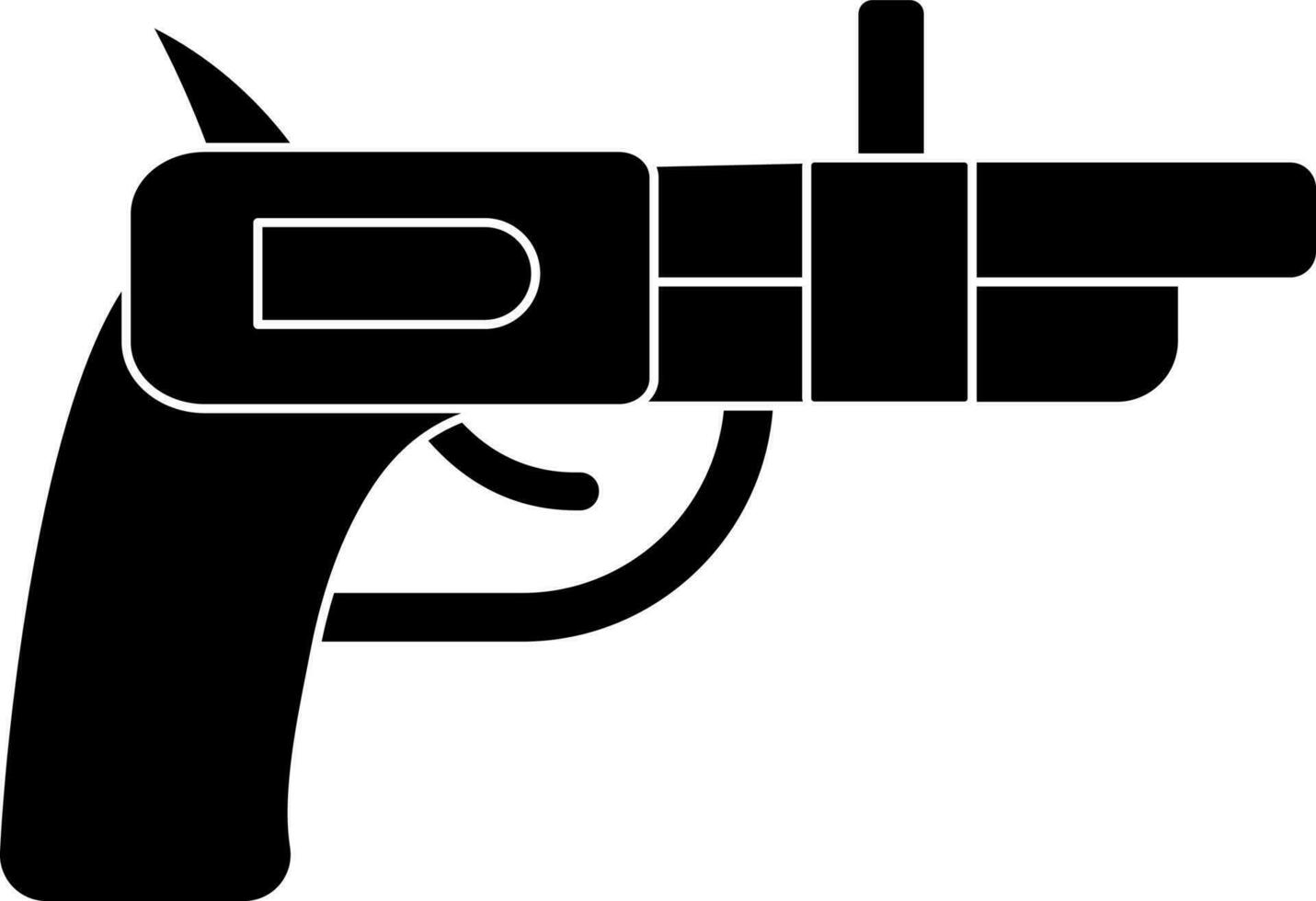 Pistol Or Gun Icon In Black and White Color. vector
