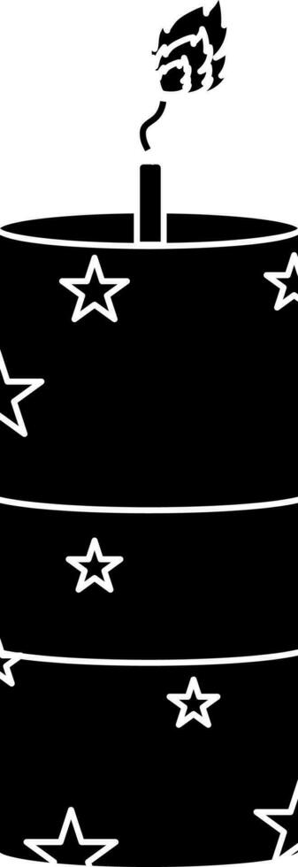 Glyph Style Dynamite Bomb Icon Or Symbol. vector